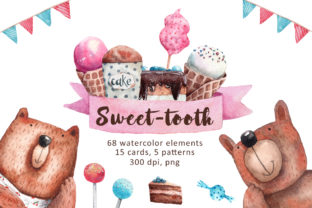 Sweet-Tooth - Watercolor Clip Art Set: Elevating Visual Storytelling in the Digital Age